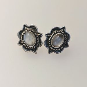Vintage White Moonstone Earrings